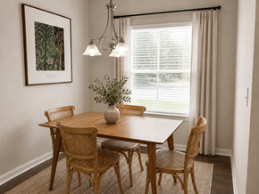 Savannah apartment for rent - A dining room with a wooden table and chairs.