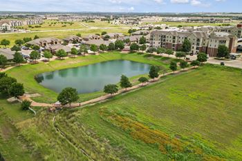Pond with walking trail