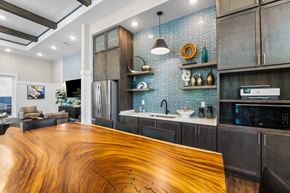 Antioch apartment for rent - A modern kitchen with a wooden counter top.