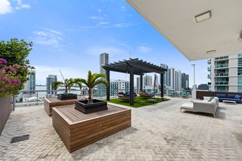 Sky lounge overlooking biscayne bay