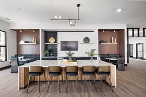 North Ft Myers apartment for rent - A modern dining room with a large table and chairs.