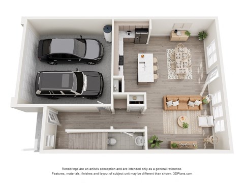 Floor plan for 3 beds, 2.5 baths, 1852 sqft