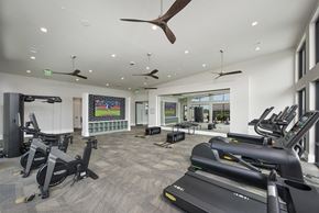 Atlanta apartment for rent - A gym with treadmills, elliptical machines, and other exercise equipment.