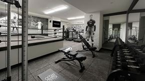 Long Beach apartment for rent - A gym with a boxing ring and a sign that says Ocean Center.