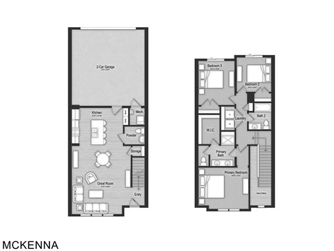 Floor plan for 3 beds, 2.5 baths, 1474 sqft
