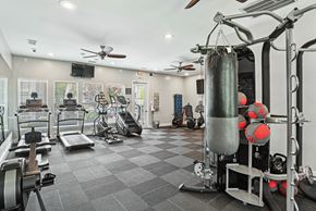 Huntersville apartment for rent - A well-equipped gym with a variety of exercise machines and equipment.at Greys Harbor at Lake Norman, Huntersville, 28078