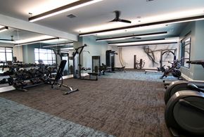 Celina apartment for rent - a gym with weights and other exercise equipment in a room with a large window