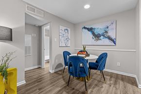 Austin apartment for rent - A dining room with a table and chairs.