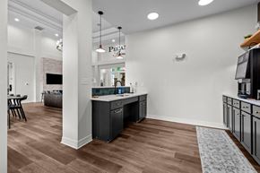 Temple apartment for rent - A kitchen area with a counter and cabinets.