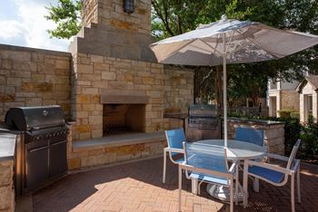 Outdoor fireplace for relaxing and entertaining