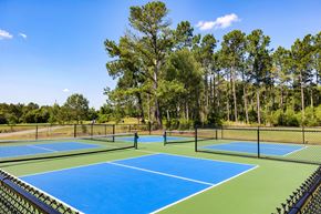 Myrtle Beach apartment for rent - A tennis court surrounded by trees and a fence.