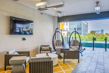 Sun deck with cabana lounge