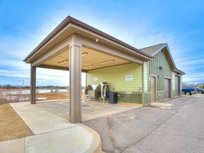 Oklahoma City apartment for rent - a gas station with a blue sky in the background