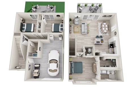 Floor plan for 3 beds, 2.5 baths, 1565 sqft