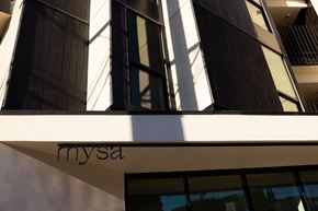 Los Angeles apartment for rent - A building with the word "mysa" written on it.