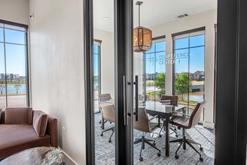 Co-working space with private rooms