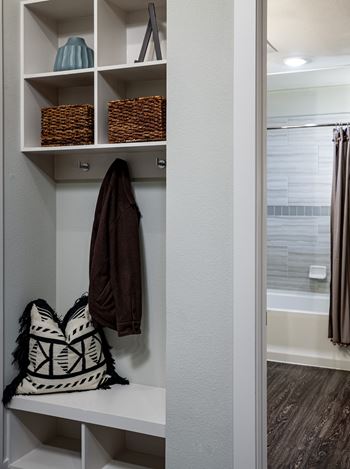 Mud lockers with seating bench and shelving*