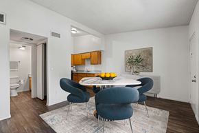 Yuma apartment for rent - A dining room with a table surrounded by chairs.