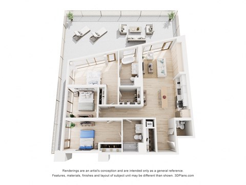 Floor plan for 3 beds, 2.5 baths, 1458 sqft