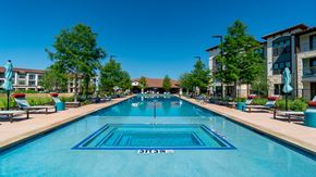 Georgetown apartment for rent - A swimming pool with the word "STONE" written on the bottom.