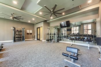 Fitness center with free weights