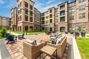 Poolside kitchen, cabanas and fire pit and lounge deck