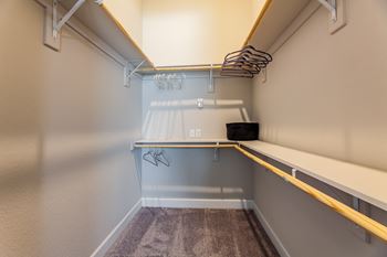 Oversized, walk in closets with bulit in shelves