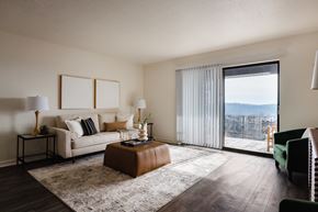 Chattanooga apartment for rent - a living room with a couch and a table and a sliding glass door