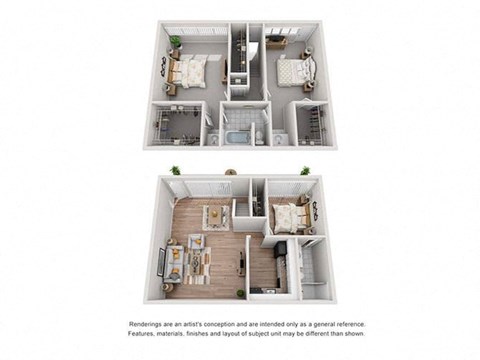Floor plan for 3 beds, 2 baths, 1408 sqft