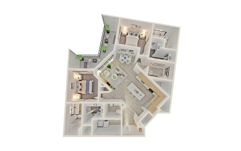 Floor plan for 2 beds, 2 baths, 1531 sqft