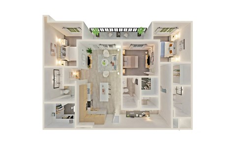 Floor plan for 3 beds, 3 baths, 1489 sqft