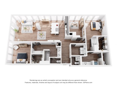 Floor plan for 2 beds, 2.5 baths, 1875 sqft