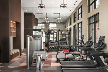 24-Hour fitness center with cardio, strength and trx machines