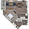Floor plan for 1 bed, 1 bath, 811 sqft