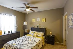 Antioch apartment for rent - a bedroom with a bed and a ceiling fan