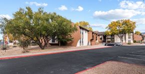 Albuquerque apartment for rent - an empty street in front of an apartment building