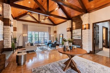 Cozy and modern lodge-inspired clubhouse