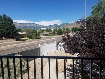 City and mountain views
