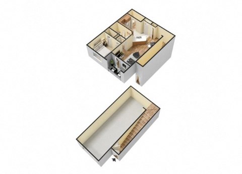 Floor plan for 1 bed, 1 bath, 787 sqft
