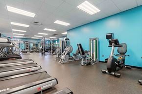 Raleigh apartment for rent - a gym with cardio equipment and weights