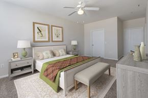 Houston apartment for rent - a rendering of a spa room with green and white walls