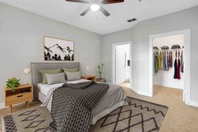 Jacksonville Beach apartment for rent - a bedroom with a bed and a closet