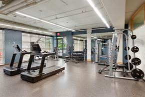 St Paul apartment for rent - a spacious fitness center with treadmills and other exercise equipment