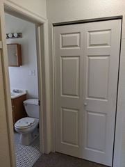 St Paul apartment for rent - an overhead view of a bathroom with a toilet and sink