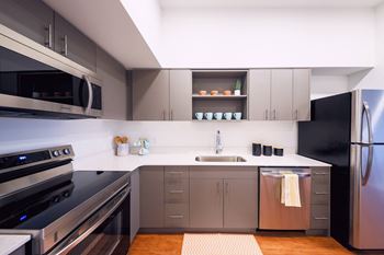 Kitchen with white countertop