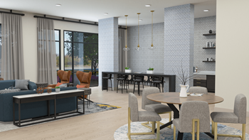 Cozy resident media room with elegant furnishings