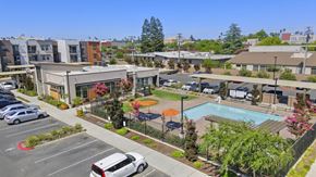 Sacramento apartment for rent - Poolside amenity area with recreational facilities at Anton Arcade Apartments, California, 95825
