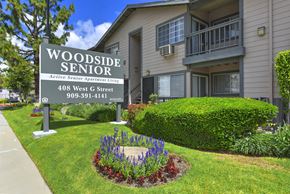 Ontario apartment for rent - Sign for Property at Woodside Senior Apartments (55+), Ontario, California