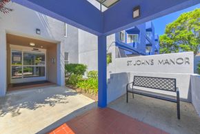 Costa Mesa apartment for rent - Patio with bench at St Johns Manor, Costa Mesa, 92627