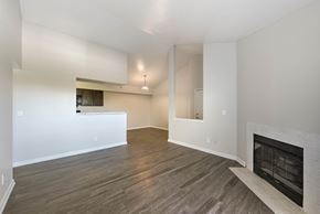 Denver apartment for rent - Fireplace Living Area at Ascent, Denver, CO